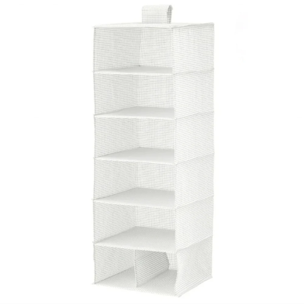 Ikea STUK Hanging clothing storage with 7 compartments White Grey patterned